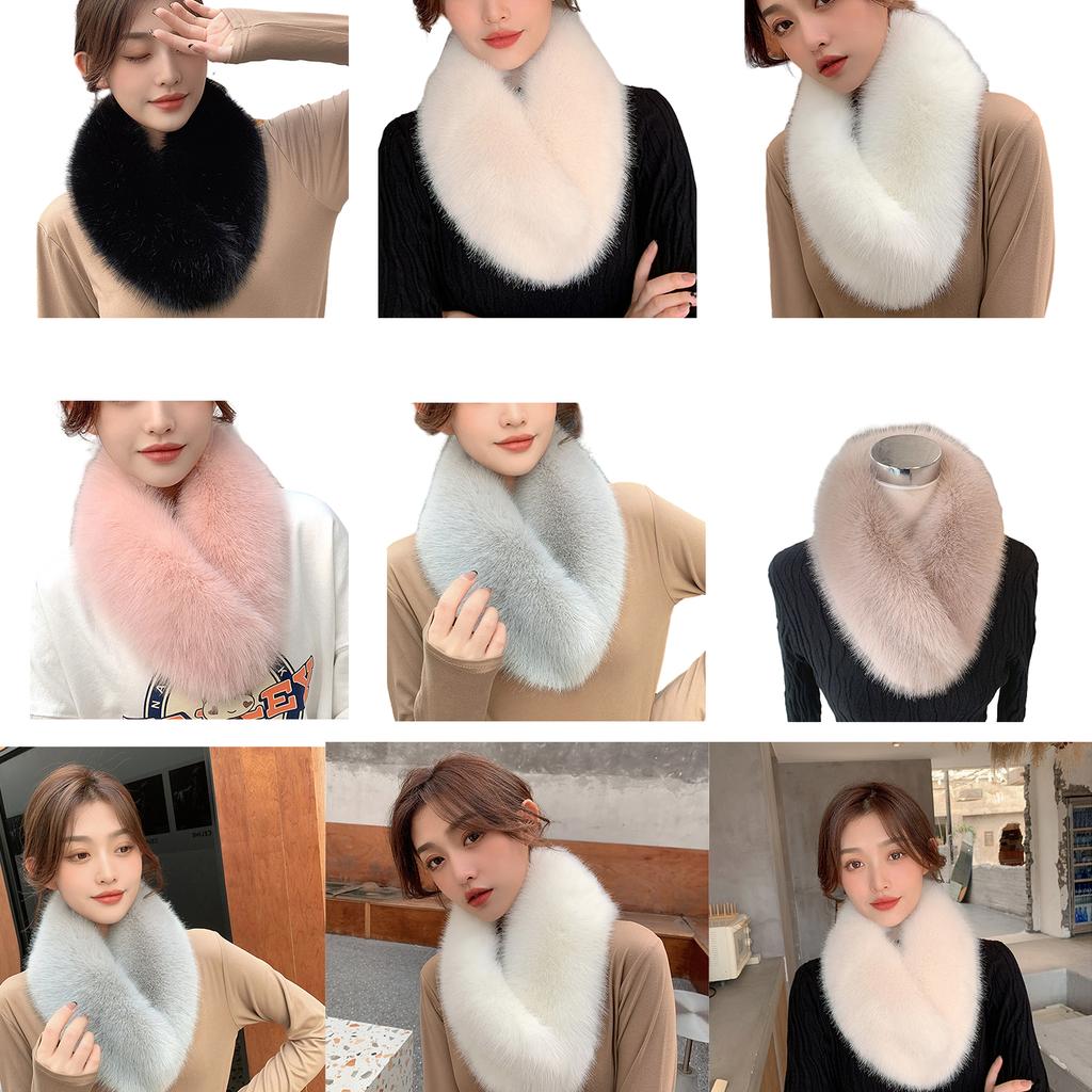 Thick Plush Scarf for Women Girls Winter Invisible Fix Clip Scarf Female Camping Shopping Scarf Teens Decorative Scarves