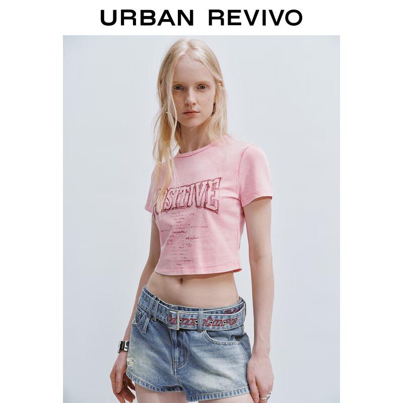 UR2025 Women s American Retro Print Slim T-shirt S