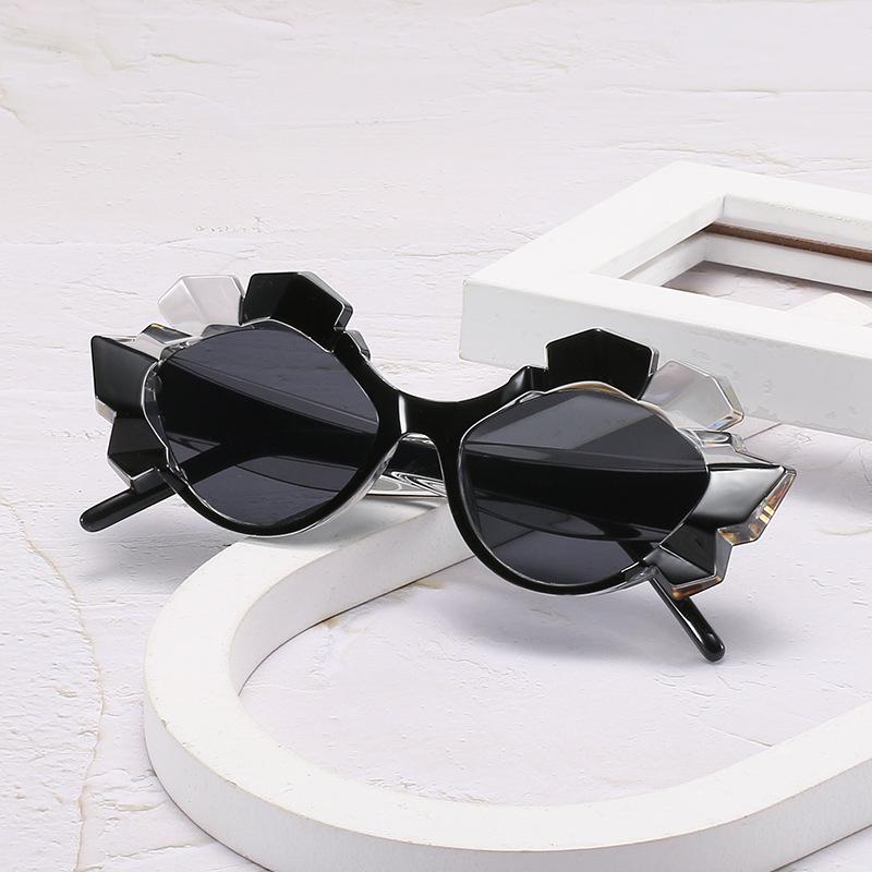 Sunglasses, Polygonal Water Chestnut Multicolor Retro Sunglasses Women, Cat Eye Sunglasses