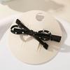 2Pcs French Style Hairpin Dot Print Hollow Bow Design Hair Clips Face Slimming Versatile Hair Accessory
