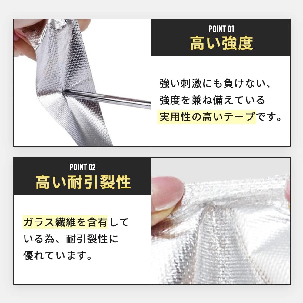 LWMINGALG Aluminum Glass Cloth, Aluminum Foil Tape, Width 2.0 Inches (50 Mm) X Length