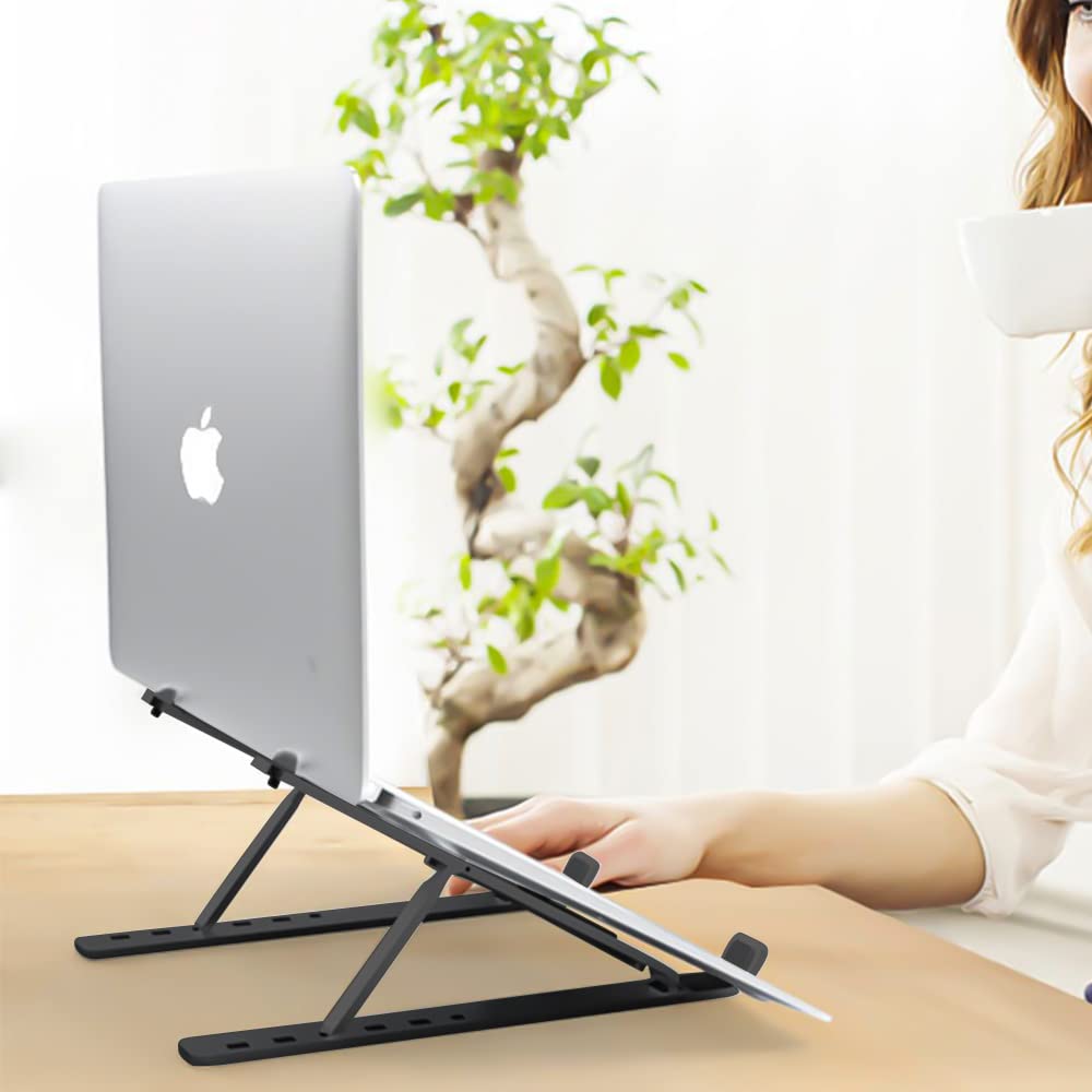 Glvaner Laptop Ergonomic Tablet Aluminum Alloy 6 Height Perfect for Commuting To Includes Storage and Portable Storage Bag 15.6" Stand, Stable,