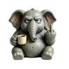 Sculture Animali da Scrivania Compatte Media?Figurina Ippopotamo con Tazza da Caffè, Statuetta Divertente in Resina, Ornamenti Minimalisti Originali per Scrivania per