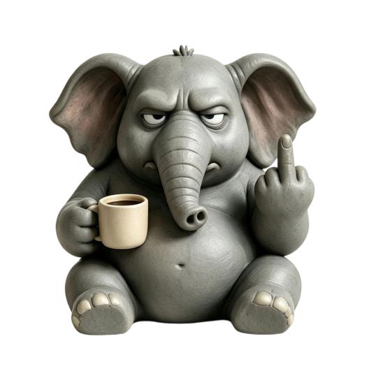 Sculture Animali da Scrivania Compatte Media?Figurina Ippopotamo con Tazza da Caffè, Statuetta Divertente in Resina, Ornamenti Minimalisti Originali per Scrivania per