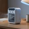 Mini-Tischventilator Weiß Luftkühler Strombetrieben Tragbar Zerstäubend für Schreibtisch