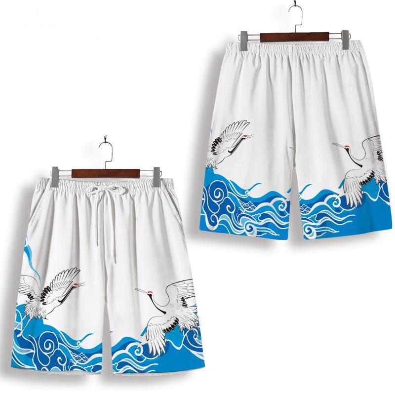 Chinese Ocean Flamingo Bird Boxing Muay Thai Kickboxing Training Shorts Print Martial Art Boxer Unisex Men Women Fighting Fitness Sport Gym Workout