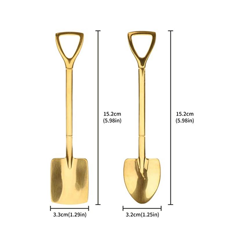 Buy 10pcs Gold Stainless Steel Shovel Spoon Set 6 Inch Sugar Spoons for
