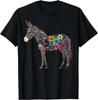 Cute Flower Donkey On Summer Floral Donkey Gift Unisex T-Shirt