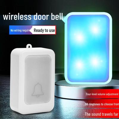 Electronic Flashing Doorbell for Deaf-Mute Seniors with Remote Control and Seven-Color Light
