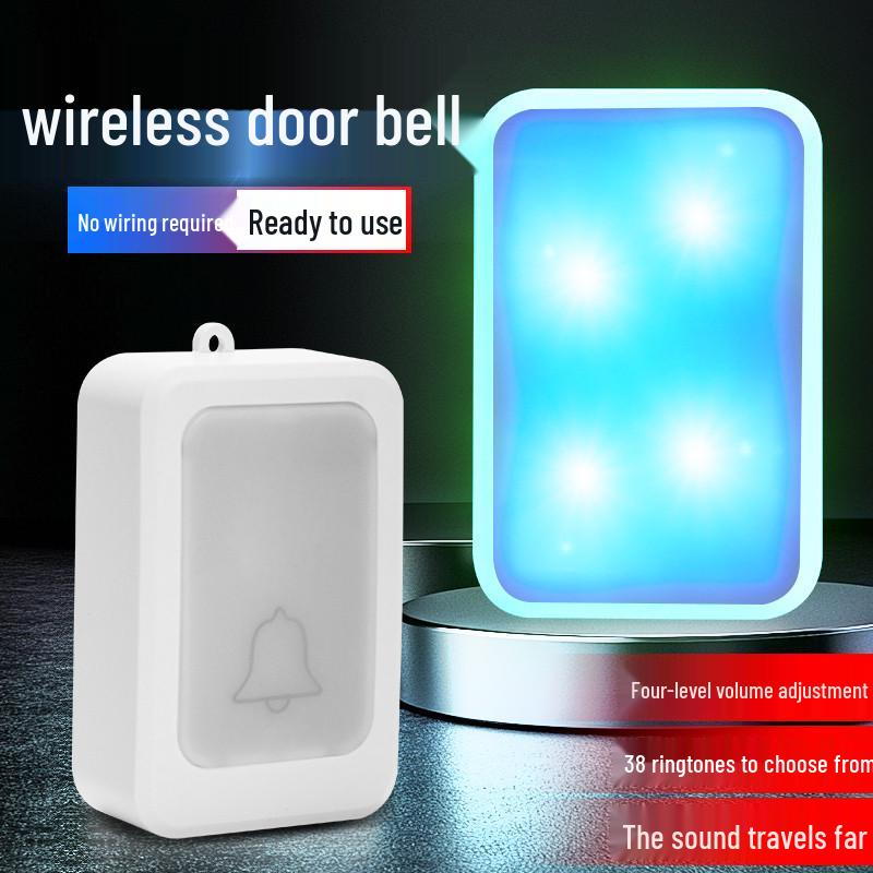Electronic Flashing Doorbell for Deaf-Mute Seniors with Remote Control and Seven-Color Light