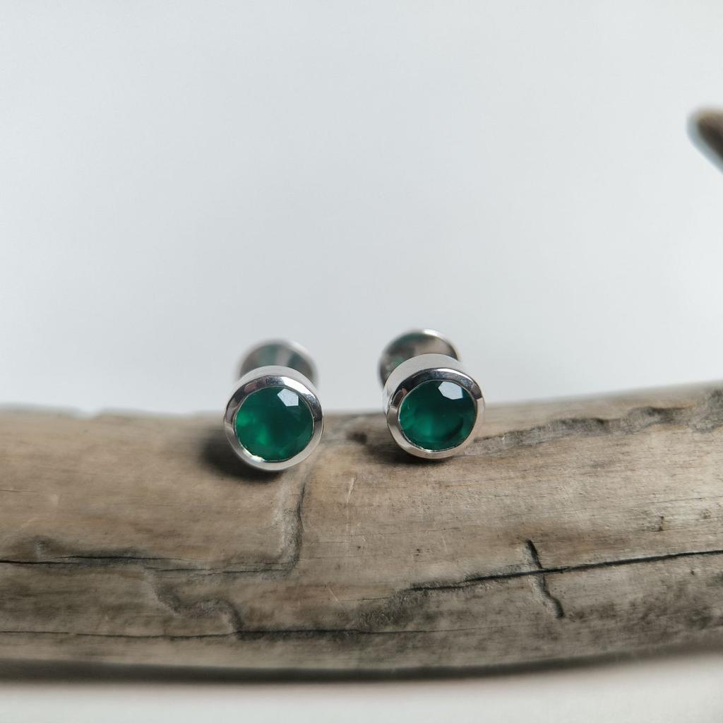 Серебряные серьги с натуральным агатом 0.917ct (2198390)