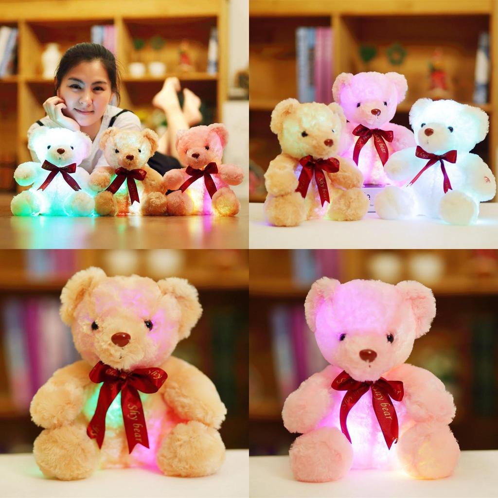 Adorable Grande Peluche LED Mignonne Ours en Peluche Lampe Veilleuse Pour Filles et Enfants
