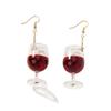 1 Paar Kreative Simulations Rotweinglas Ohrringe Ohrringe Lässig Dating Vielseitig Feier Feiertagsparty Frauen Ohrringe