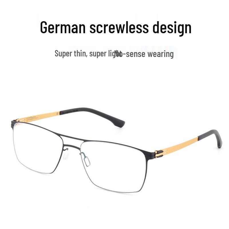 JanaM Square Frame Myopia Glasses: Trendy Metal Optical Eyewear for Men & Women, Slim Steel Design for Larger Faces