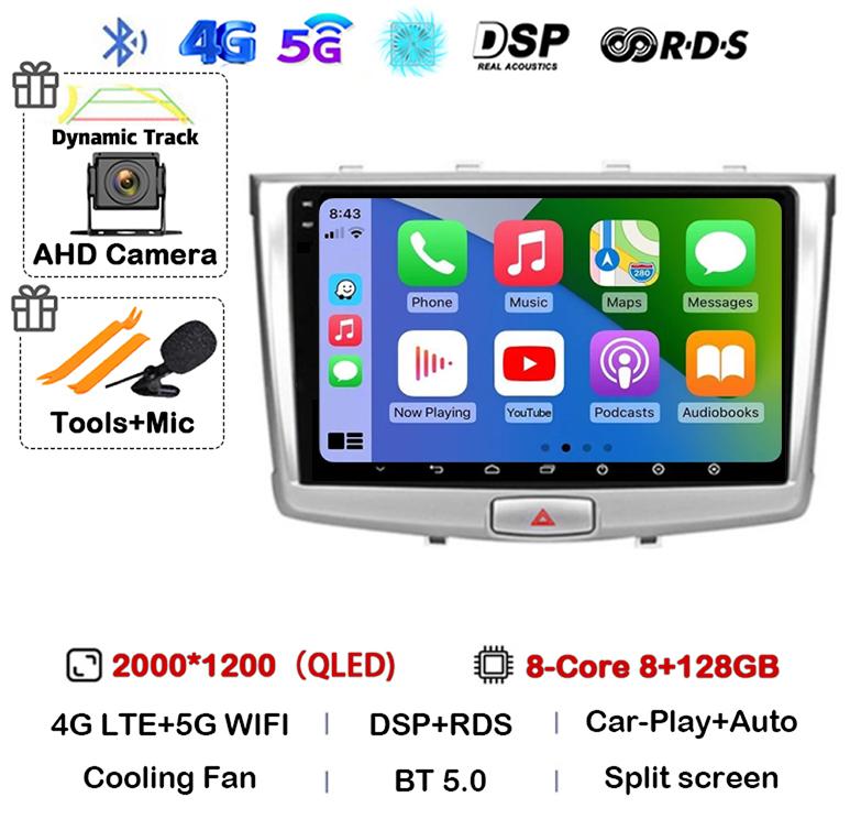 Android 14 Carplay Auto WIFI+4G For GREAT WALL Hover Haval H6 2016 2017 2018 Car Radio Multimedia Player Navigation Stereo GPS