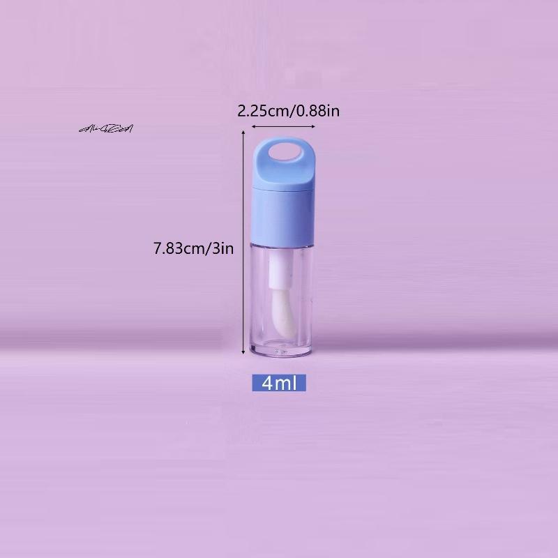1Pcs Cute Big Brush Wand Transparent 4ml Lip Gloss Tube Plastic Round Empty Container for DIY Lip Gloss
