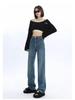 Women's Fleece-Lined High-Waisted Wide-Leg Slimming Jeans - Autumn/Winter 2024