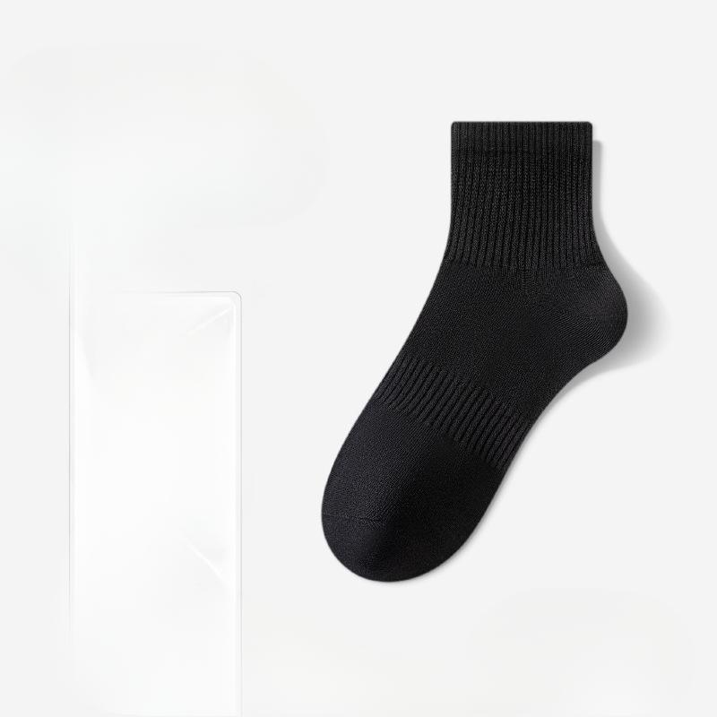 

Мужские осенне-зимние трендовые носки-гольфы из чистого хлопка, новые, дышащие, удобные, влагоотводящие, дезодорирующие, спортивные 1 pair чёрный