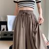 Ice Silk Fashionable Dress Pants for Women Summer New High Waisted Loose Casual Wide Leg Cropped Pants