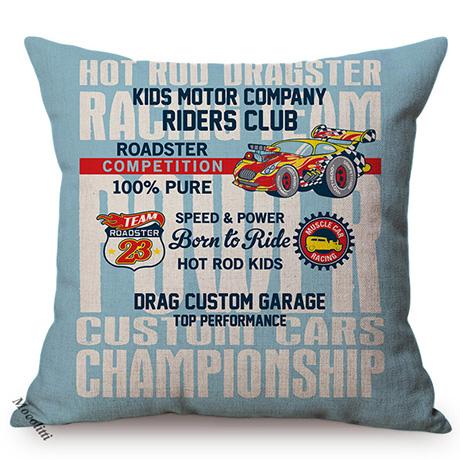 1986S Vintage Motorcycle Style Cushion Cover Letter Poster Cool Punk Cartoon Decorative Linen Car Sofa Throw Pillow Case Cojines