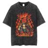 Anime Naruto TShirt Manga Retro Washed Version Kakashi TShirt Pain TShirt Lee Tobi Top Mens  Cotton Streetwear