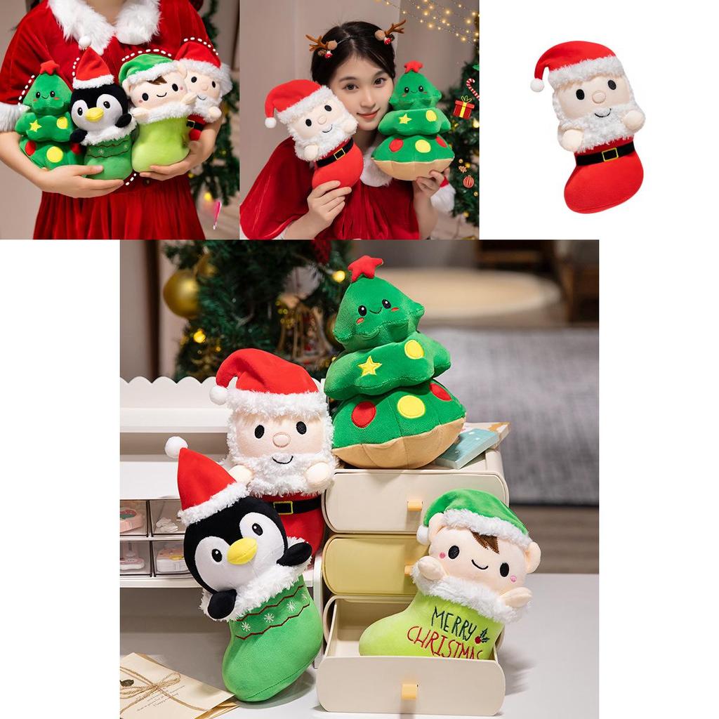 Jul Tomte Pingvin Mjukisdjur Med PP Bomullsfyllning För Högtidsdekoration Och Gåvor