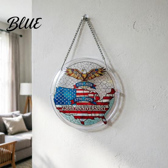 Decorative Sun Catcher For Home 4th of July Acrylic Puzzle Suncatcher Patriotic Window Hanging Ornament 250th Anniversary Decoration America Jigsaw