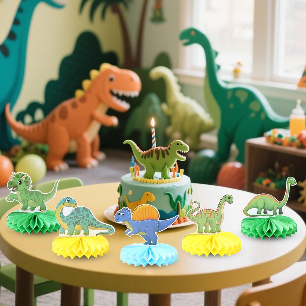 Roar Dinosaur Honeycomb Set Jungle Safari Birthday Party Decor Kids Favors Gift Ornament Jurassic World Boy Baby Shower Supplies