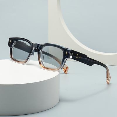 Retro Art Dicke Box Sonnenbrille UV400 Anti Blaulicht Sonnenbrille für Herren und Damen Trendige Straßenfoto-Brille