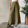 High Waist Wide Leg Palazzo Pants for Women Loose Fit Flowing Trousers with Pleated Front Lightweight Fabric
