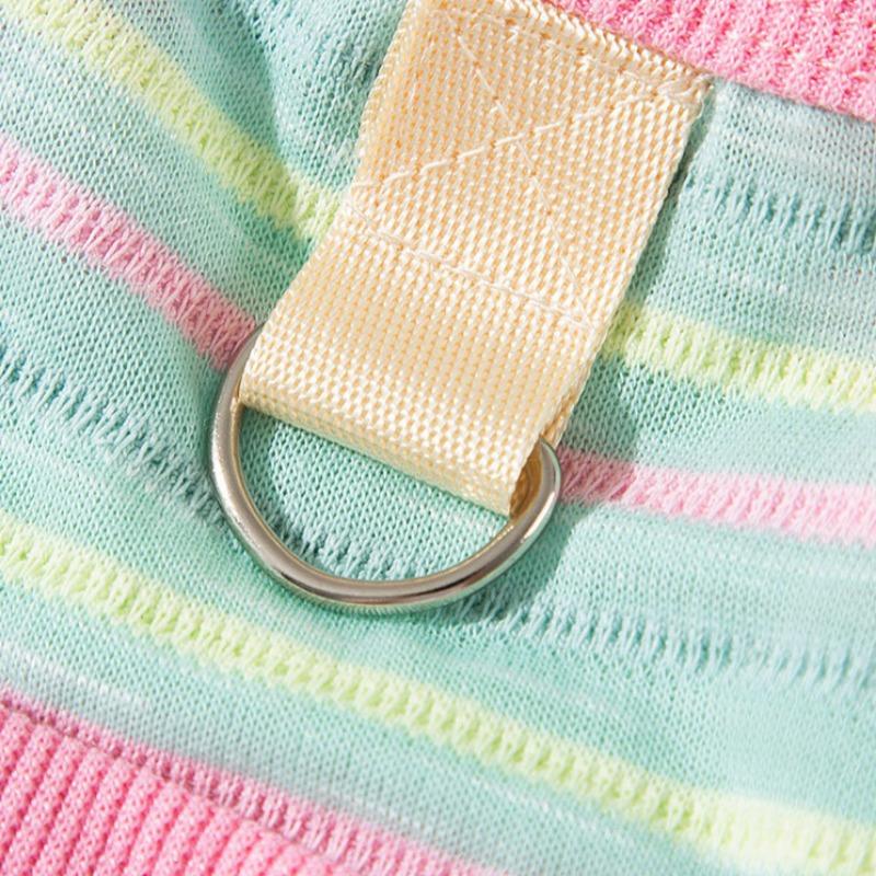 Spring and Summer New Breathable Dog Clothes Cute Color Striped Traction Camisole