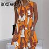 Summer Beach Sleeveless Tank Dress Women Sundress Casual Loose O-Neck Dresses For Women Fashion Street Hip Hop Short Dress
