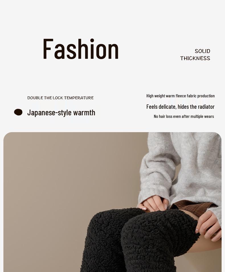 Women's Coral Fleece Over-the-Knee Socks - Warm Velvet-Enhanced Knee Pads & Leg Warmers for Autumn/Winter.