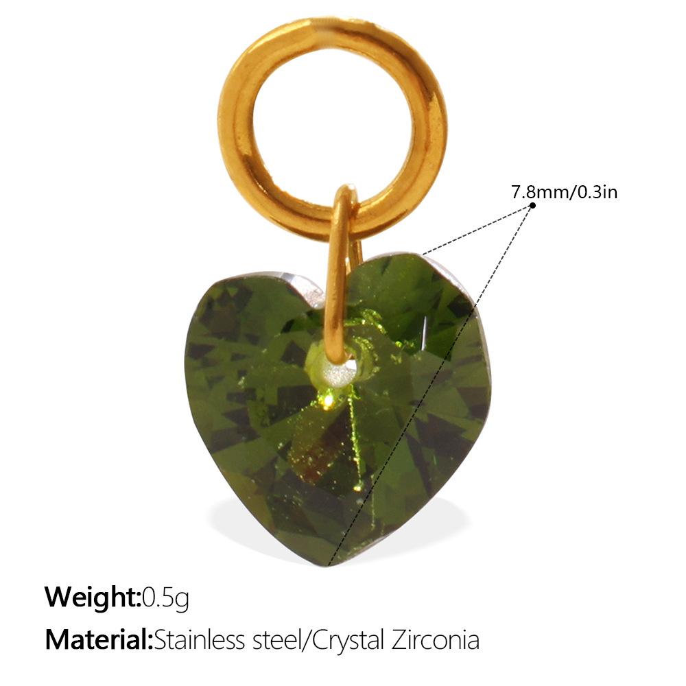 

Light Luxury Colorful Heart Zircon Pendant, Colorful DIY Charm for Bracelet, Necklace & Earrings 8