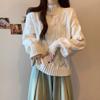 Plus Size Women's Winter Fluffy Cable Knit Sweater, Slimming Thick Half-High Neck Top