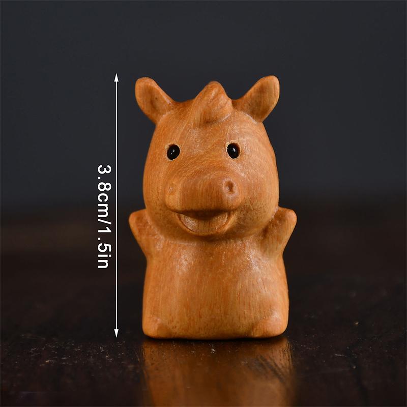 1/2pcs Whimsical Horse Decor 2026 Chinese New Year Zodiac Horse Statue Wood Carving Horse Ornaments Desktop Decor Car Decoration