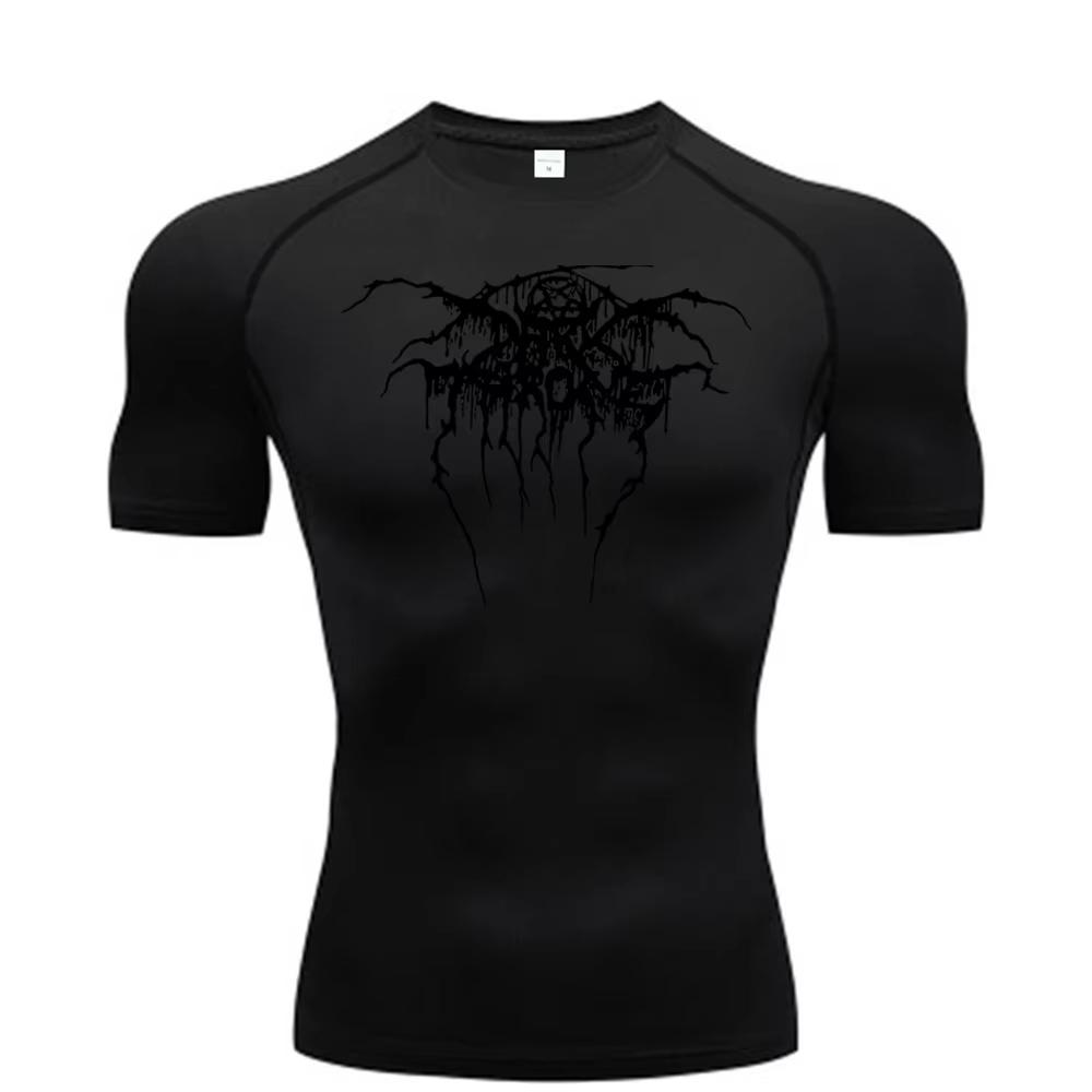 2025 Herren Kompressions-Print Kurzarm Fitnessstudio Trainings-T-Shirt, Schnelltrocknendes Atmungsaktives T-Shirt, Fitness-Training Tracktop RL0547