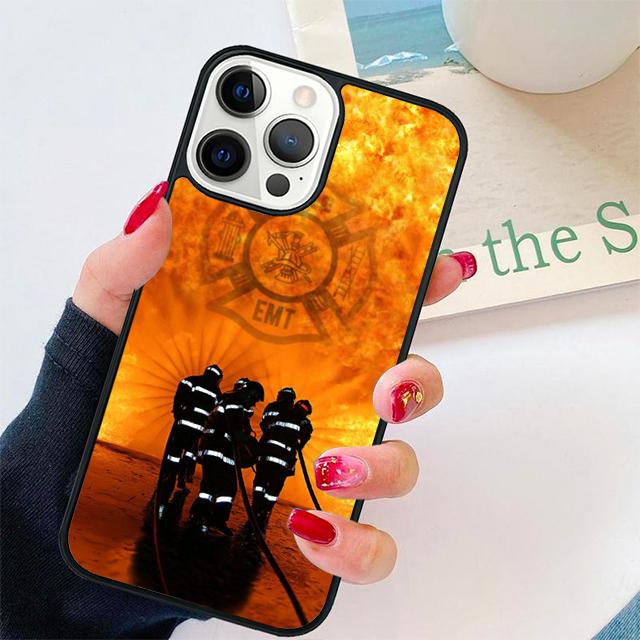 

EMT Fireman Fire Rescue Phone Case Cover For iPhone 17 Air 15 16 14 13 12 Pro Max 11 Pro Max Plus Coque Shell iPhone 12or12pro