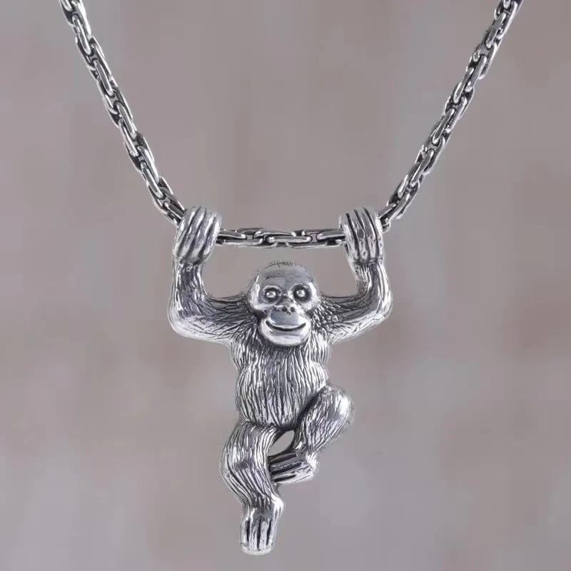 New Hip-hop Funny Gorilla Pendant European and American Style Fashion Creative Small Animal Necklace Accessories