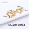 18K Gold Plated 10/12mm Heart Lobster Clasp Connector,Brass Love Lobster Claw Clasp Hook Accessories,Jewelry Materials Wholesale