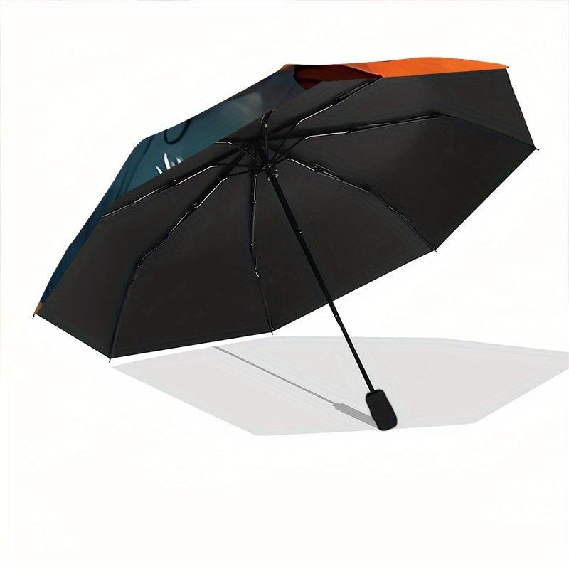 1pc Fox Forest Automatic Open/Close Umbrella Sturdy Iron Frame, Compact Travel Umbrella - Perfect Gift for Women, Men, Birthdays059