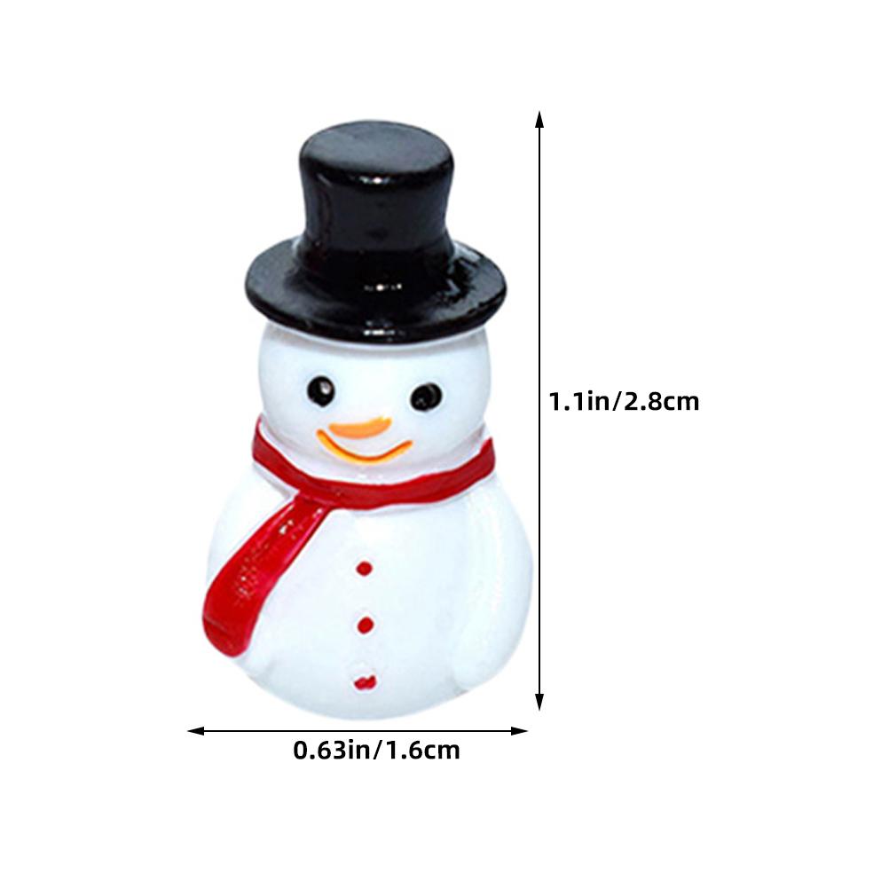 

10 Pcs Mini Resin Christmas Ornaments Mini Christmas Snowman Dolls Figurines With Hats For Diy Snow Globes Fairies Garden світло-сірого кольору