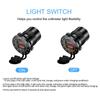 12/24V Waterproof USB PD Outlet Fast Charge 36W Dual USB QC 3.0 Car Charger with LED Voltmeter ON OFF Switch For Car Motorcycle