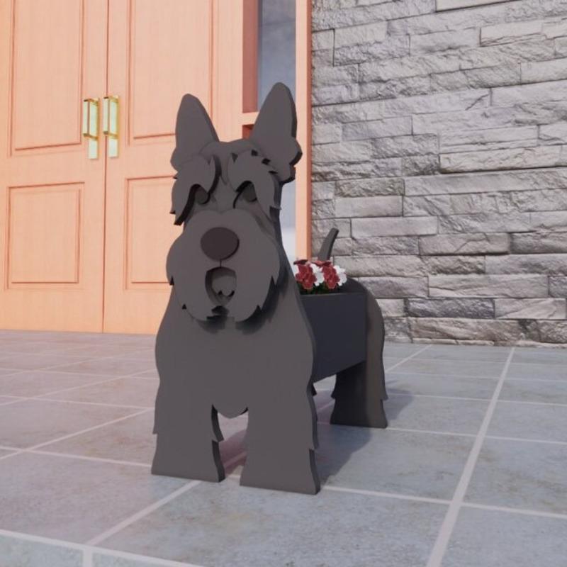 Garden Flower Pot Dog Planter Schnauzer Bulldog Poodle Corgi Yorkshire Garden Pots DIY PVC Flower Planter Garden Home Decor