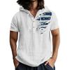 Men'S Casual Short Sleeved Hooded Top Buttoned Open Neck T-Shirt