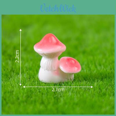 Cute Cartoon Style Resin Mushrooms For Diy Succulent Garden Miniature Decoration