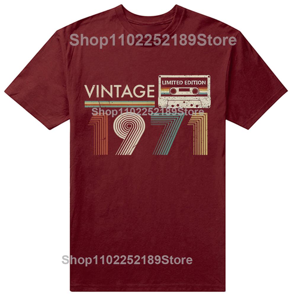 Vintage 1971 Begränsad Upplaga 54-årspresent Musik Kassett T-shirts Grafisk Streetwear Kortärmad Födelsedagspresenter T-shirt Herr