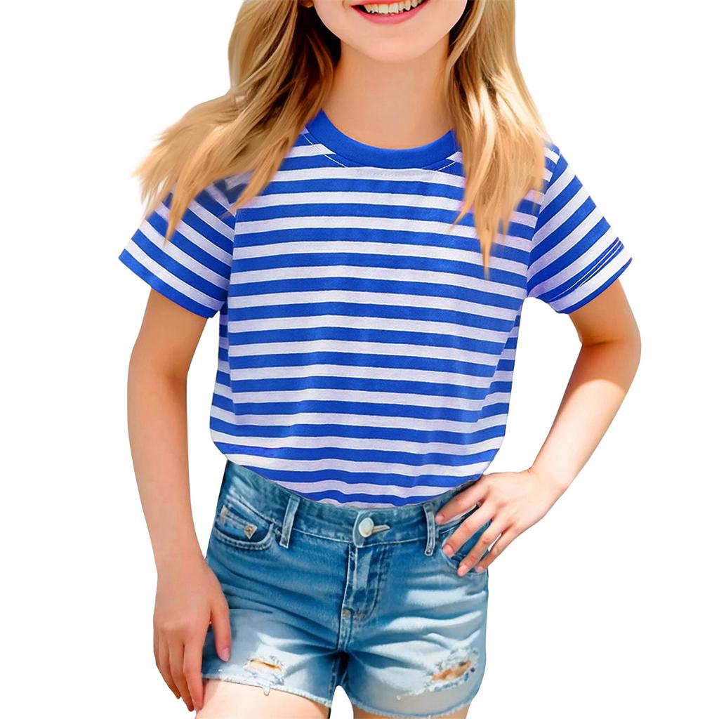 Children's Casual Short-sleeved Printed Round Neck Fashionable T-shirt Top