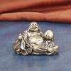 Vintage Brass Maitreya Desktop Ornament Big Belly Laughing Bronze Sculpture Buddha Statue Craft Antique Old Copper
