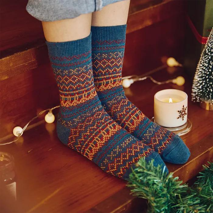GGRN Women's Winter Socks_W-L-076 4-Color Jacquard